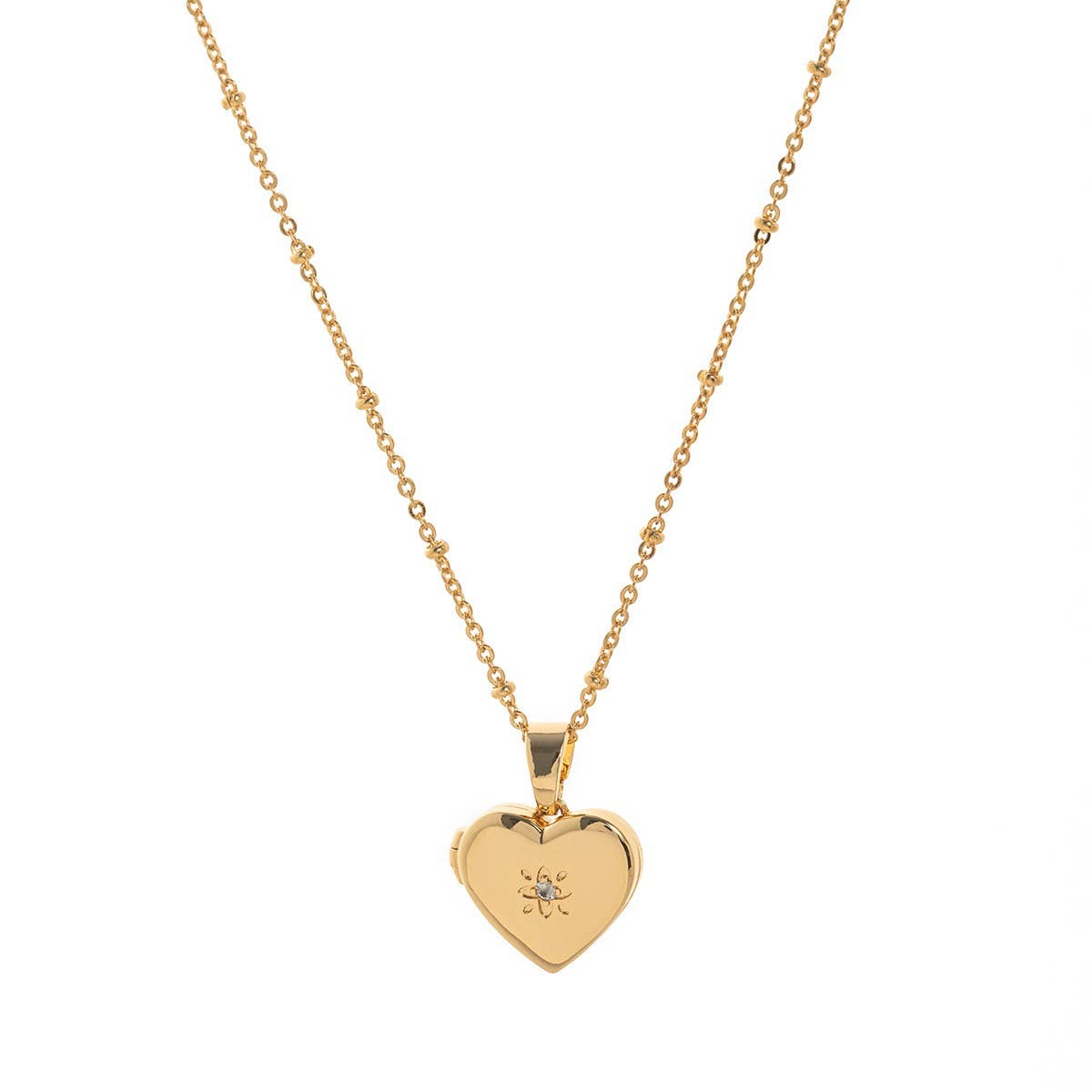 Heart Locket Oval Photo Necklace Gold Plated