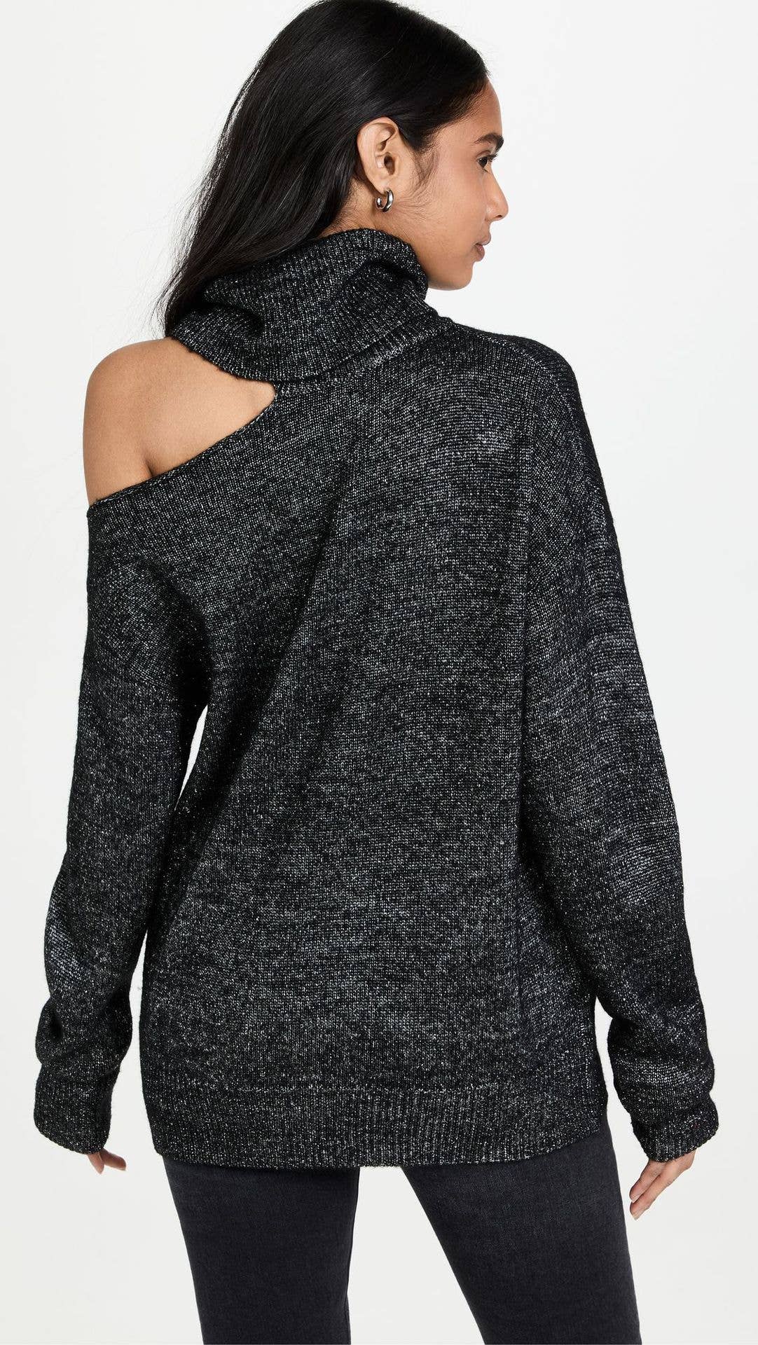 SEXY SWEATER WITH TWO LAPELS MISSING SHOULDERS