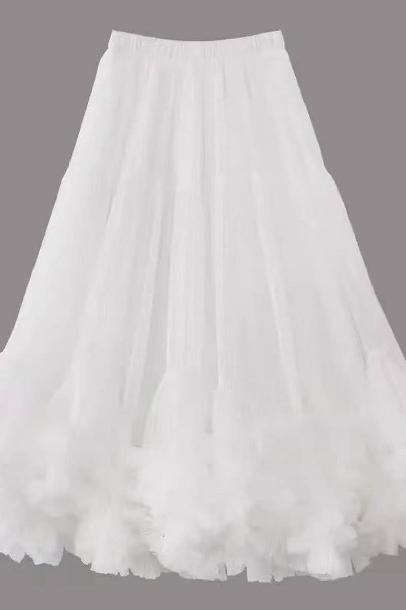 CWBLS0521_HIGH WAIST RUFFLE TULLE A-LINE SKIRT