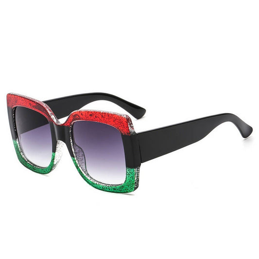 Tri-Color Oversized Ocean Lens Sunglasses