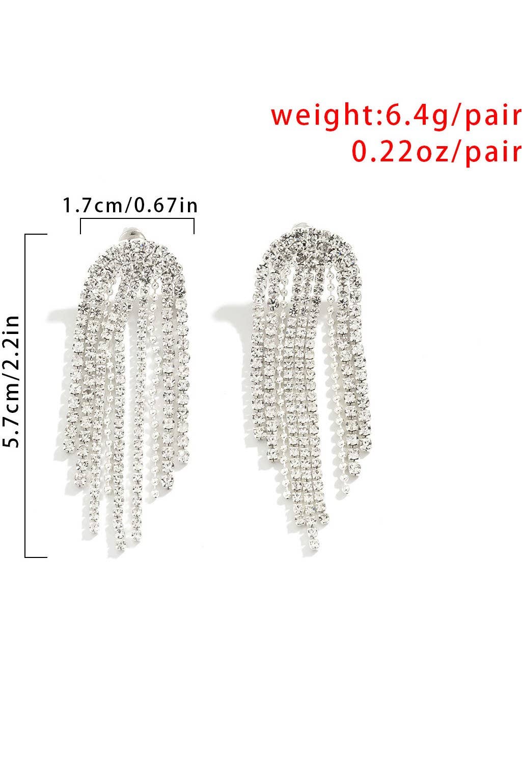 NICHE SIMPLE TASSEL MICRO SET RHINESTONE EARRINGS_CWAJE0016