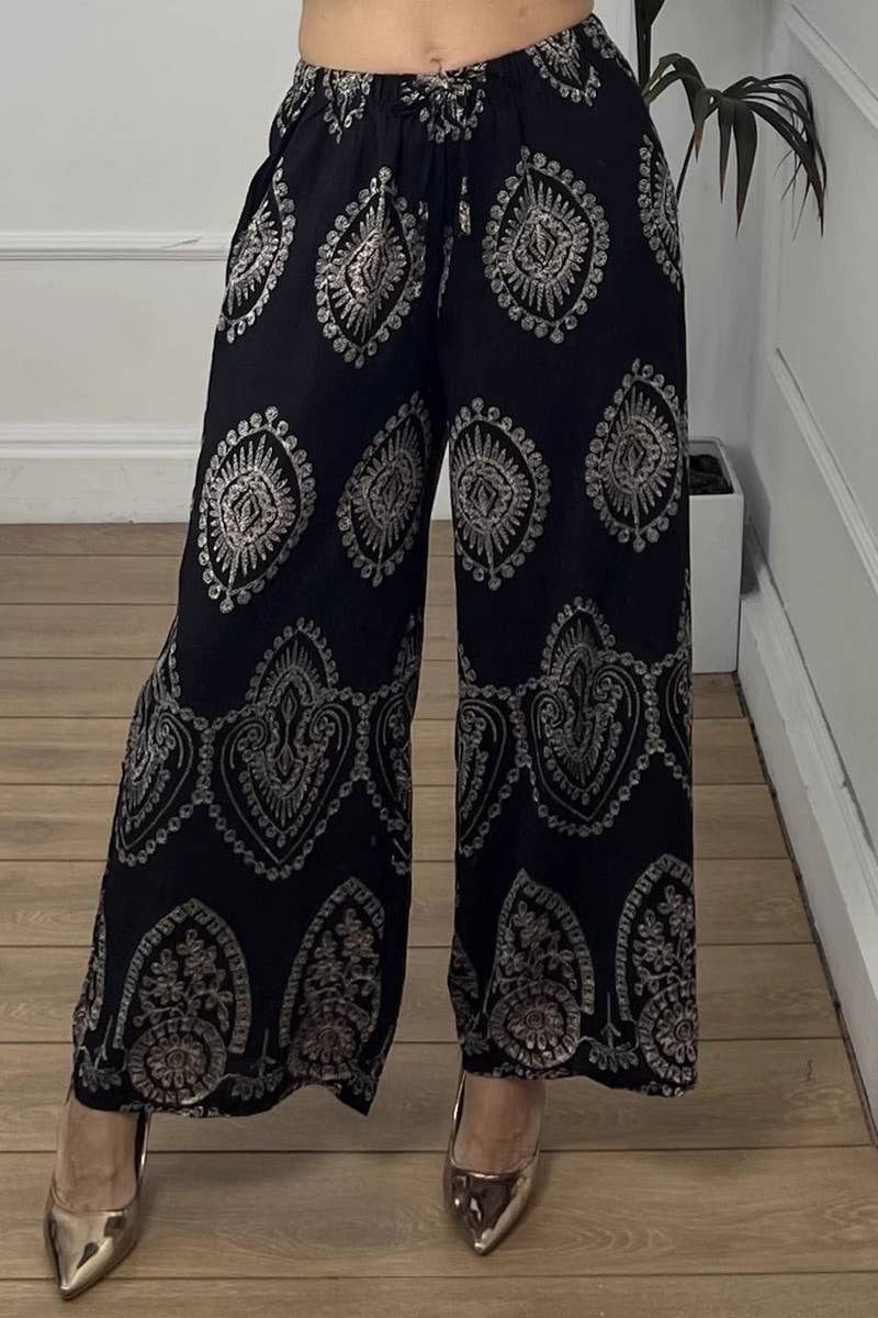 CWBLP888_WOVEN WIDE-LEG LOOSE CASUAL STRAIGHT-LEG PANTS