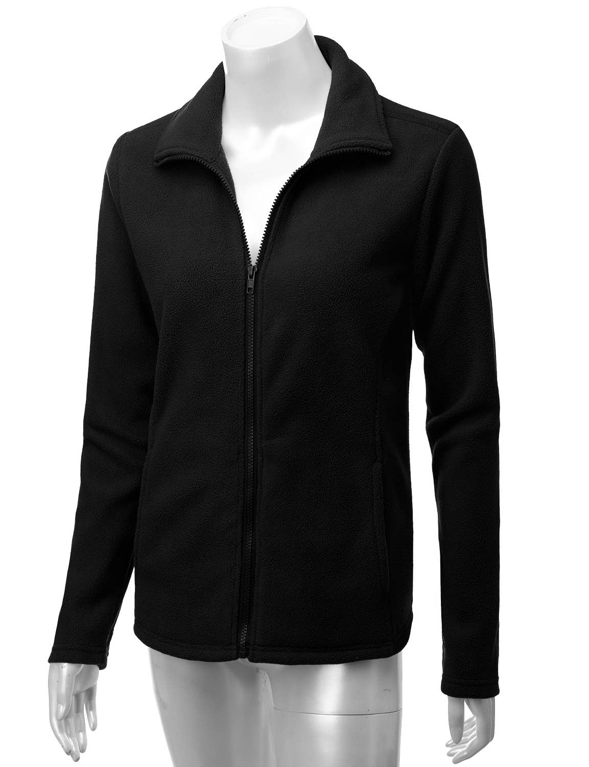 CWOJA693_Long Sleeve Full-Zip Thermal Basic Fleece Jacket