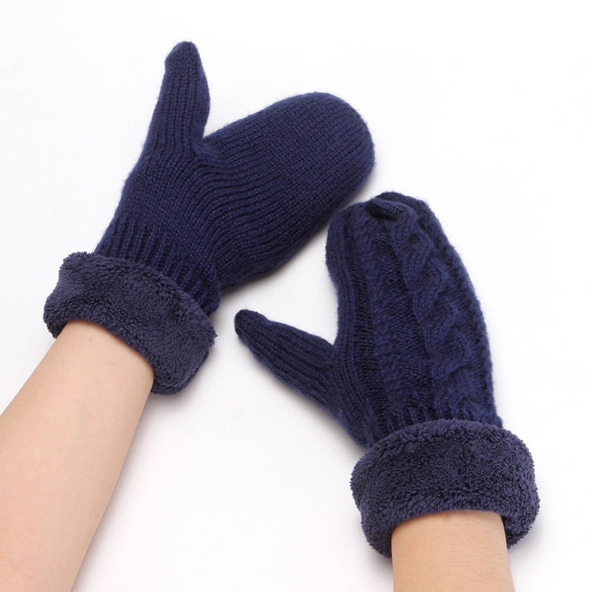 ADULT KNITTED MITTENS WITH PLUSH RABBIT GLOVES_CWAG0253