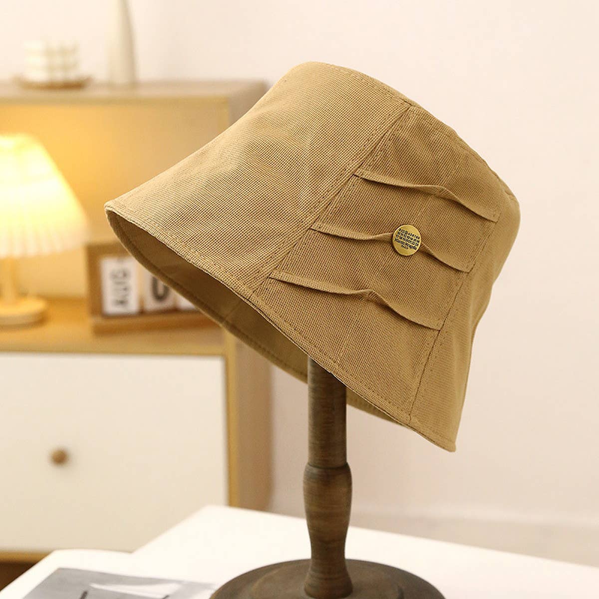 PLEATED SUN PROTECTION BUCKET HAT_CWAB2844