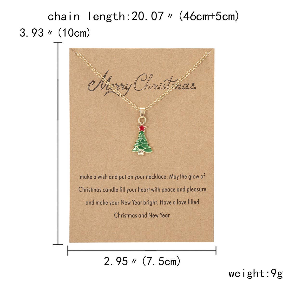 CWAJE2559_CHRISTMAS OIL PAPER CARD NECKLACE