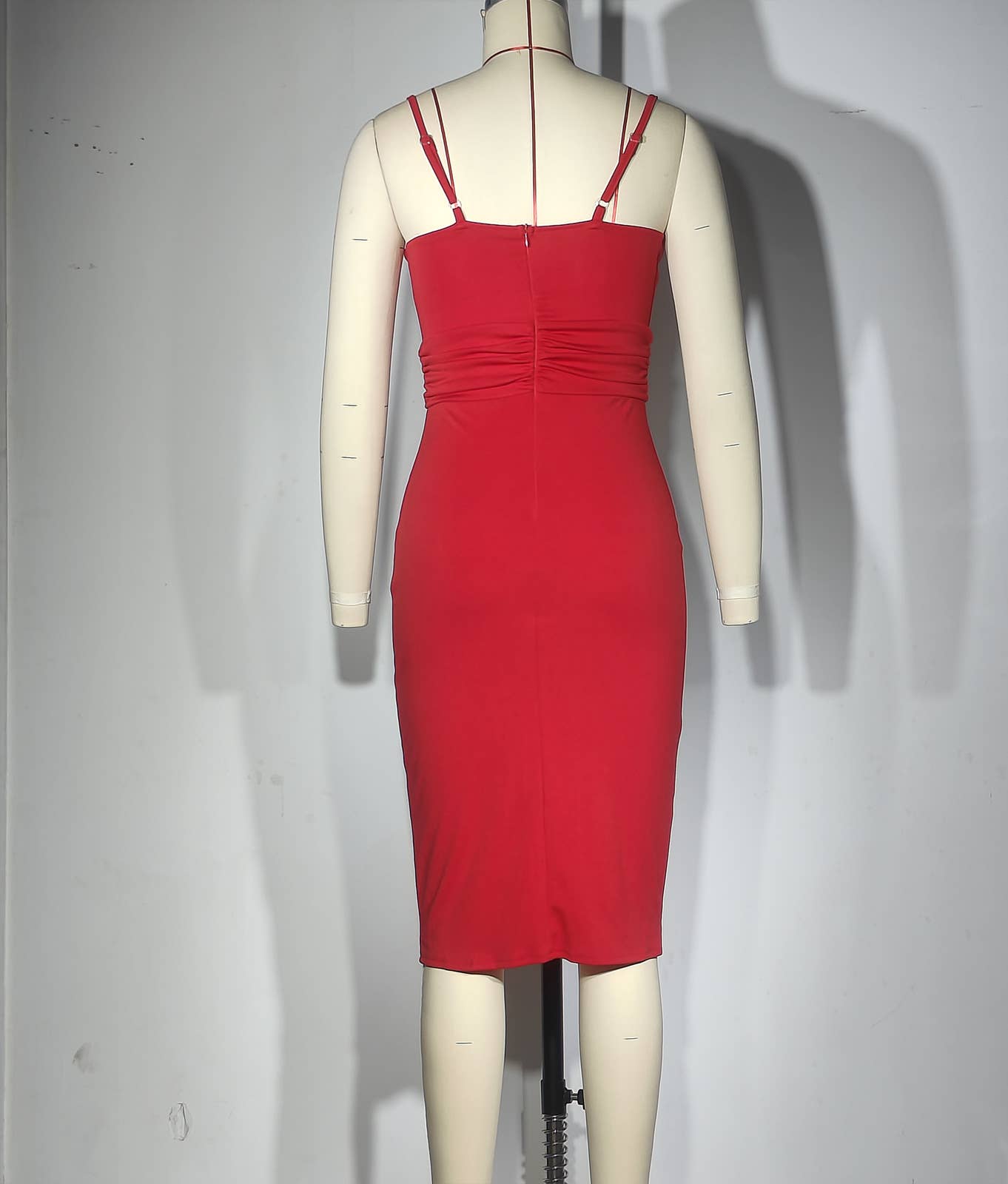 V-NECK SEXY WRAP HIP SPLIT HALTER DRESS