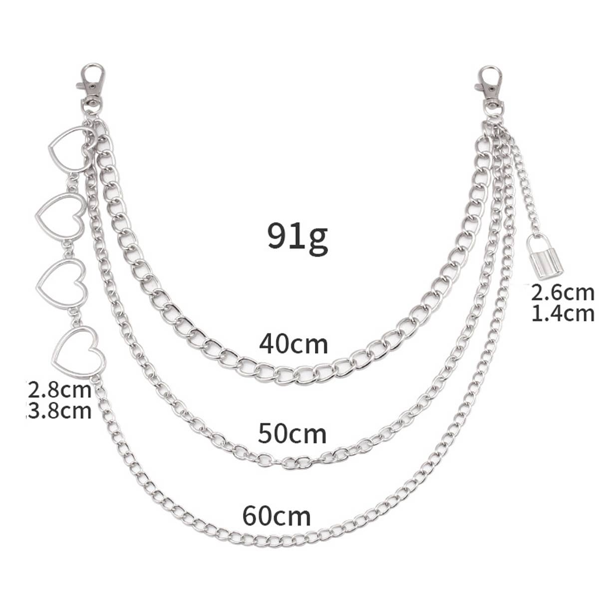 FASHIONABLE METAL HOLLOW HEART PANTS CHAIN