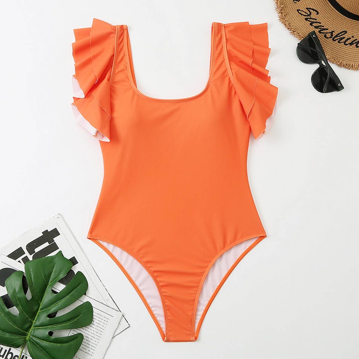 WOMEN'S SOLID COLOR BIKINI SEXY ONE-PIECE SWIMSUIT