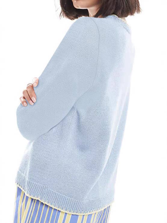 Lobster jacquard round-neck pullover sweater