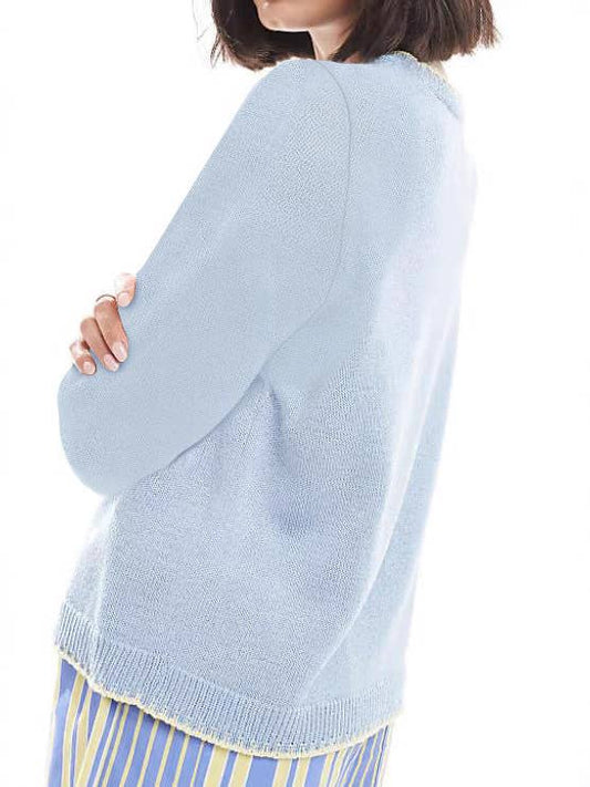 Lobster jacquard round-neck pullover sweater