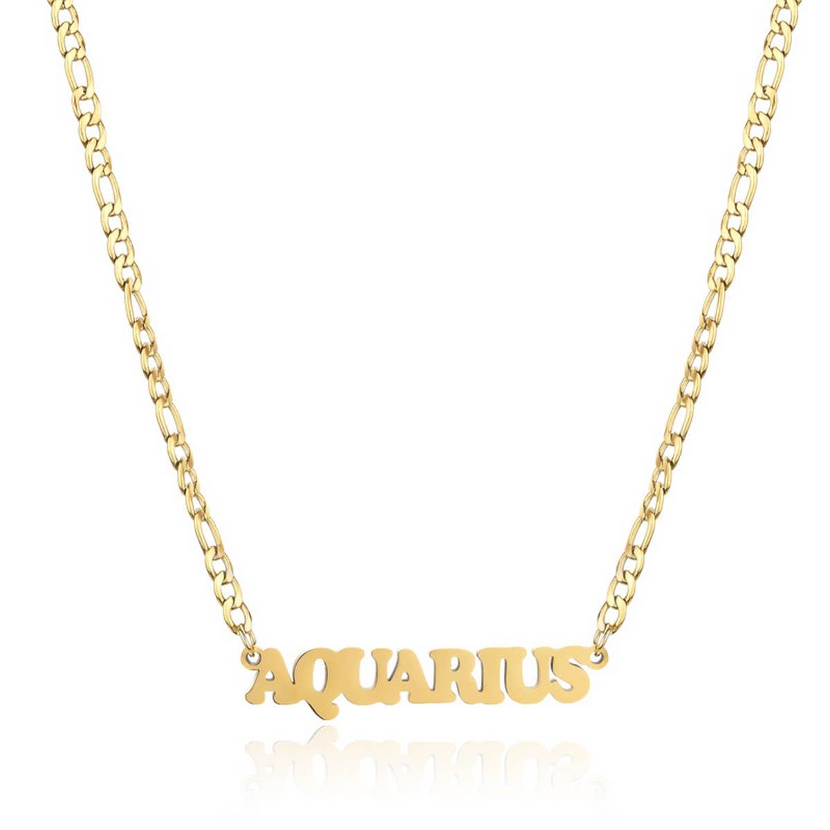 SIMPLE TWELVE ZODIAC STAINLESS STEEL GOLD NECKLACE_CWMM2726