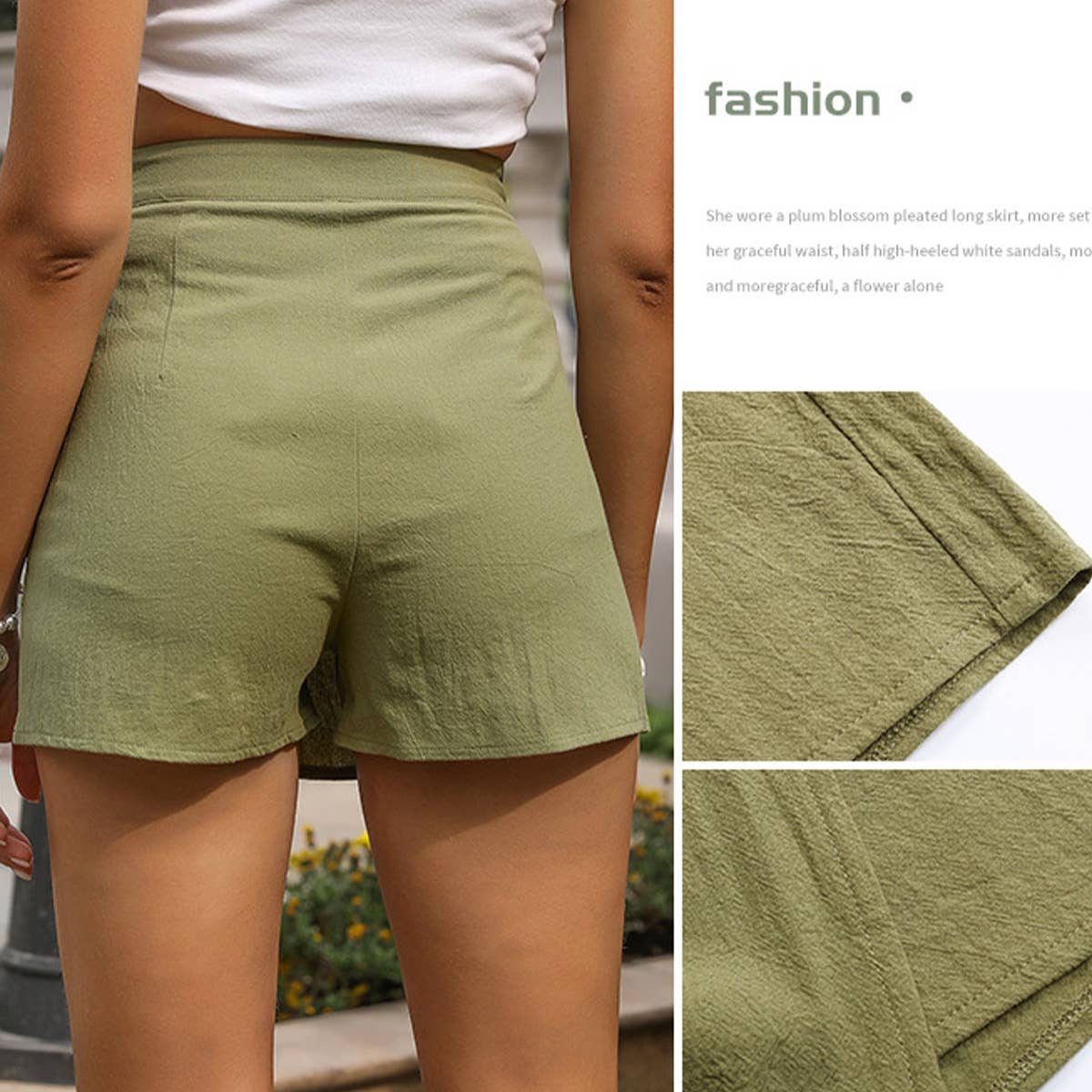 Loose culottes with button buttons