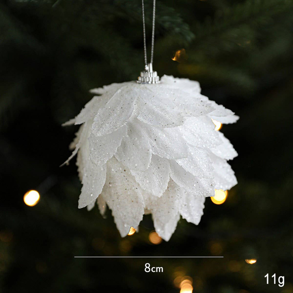 White Petal Foam Xmas Ball Tree Hanging Decor