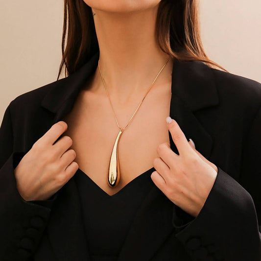 WATER DROP BIG PENDANT PUNK STYLE NECKLACE