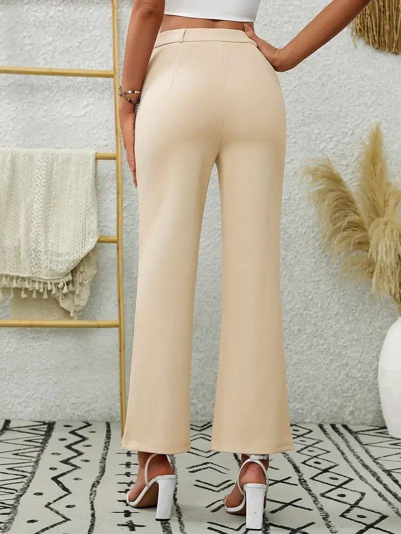 Trim stretch suit pants with front pockets