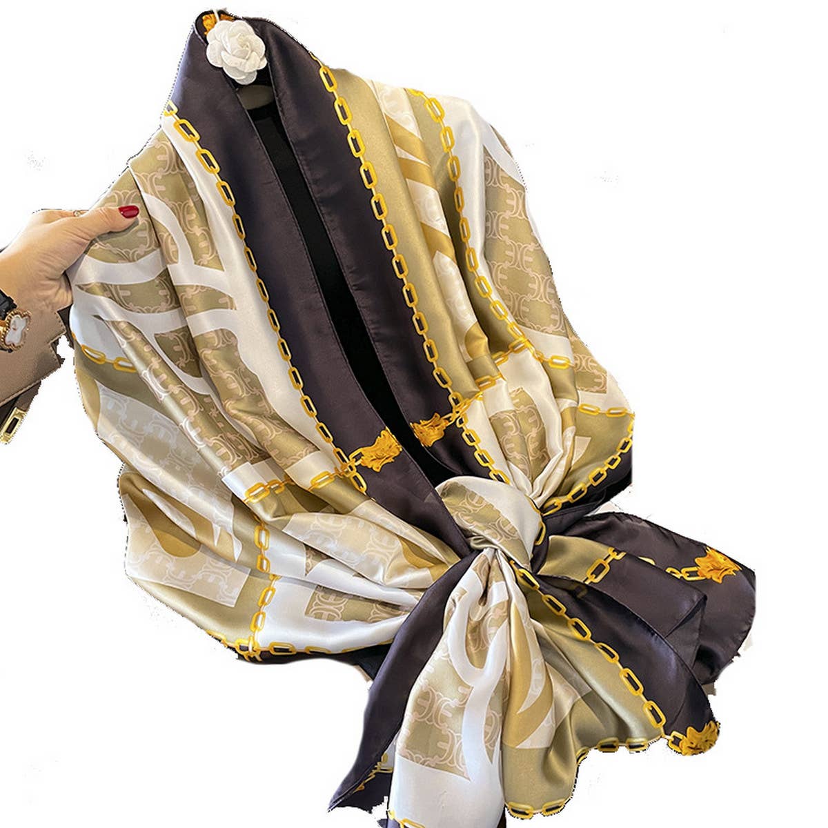 Su Silk Embroidered Scarf - Spring Fall Shawl for _CWASC0534