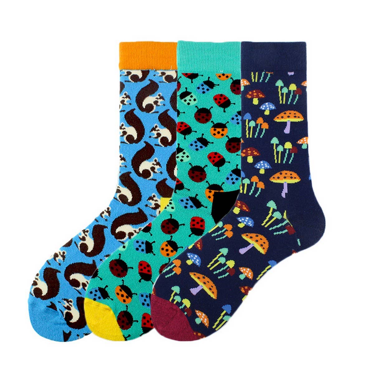 FUN CARTOON PRINTED MID-TUBE SOCKS CREW SOCKS_CWAH1118