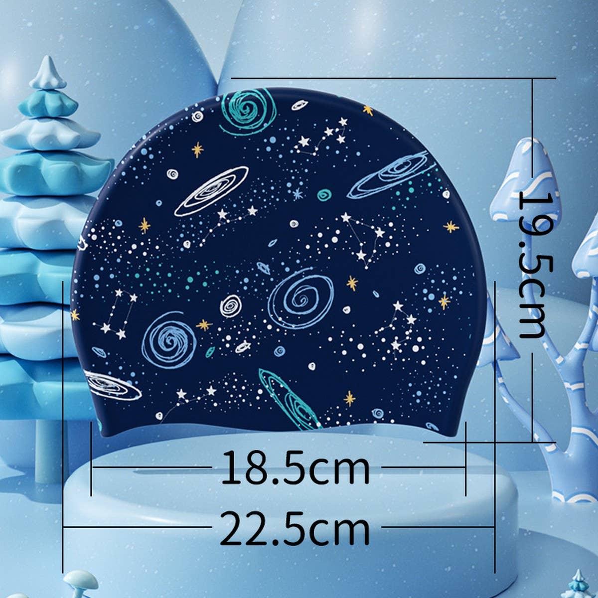 Boys' XL Silicone Swim Cap ??œGalaxy Print Comfy Fit_CWMM6785