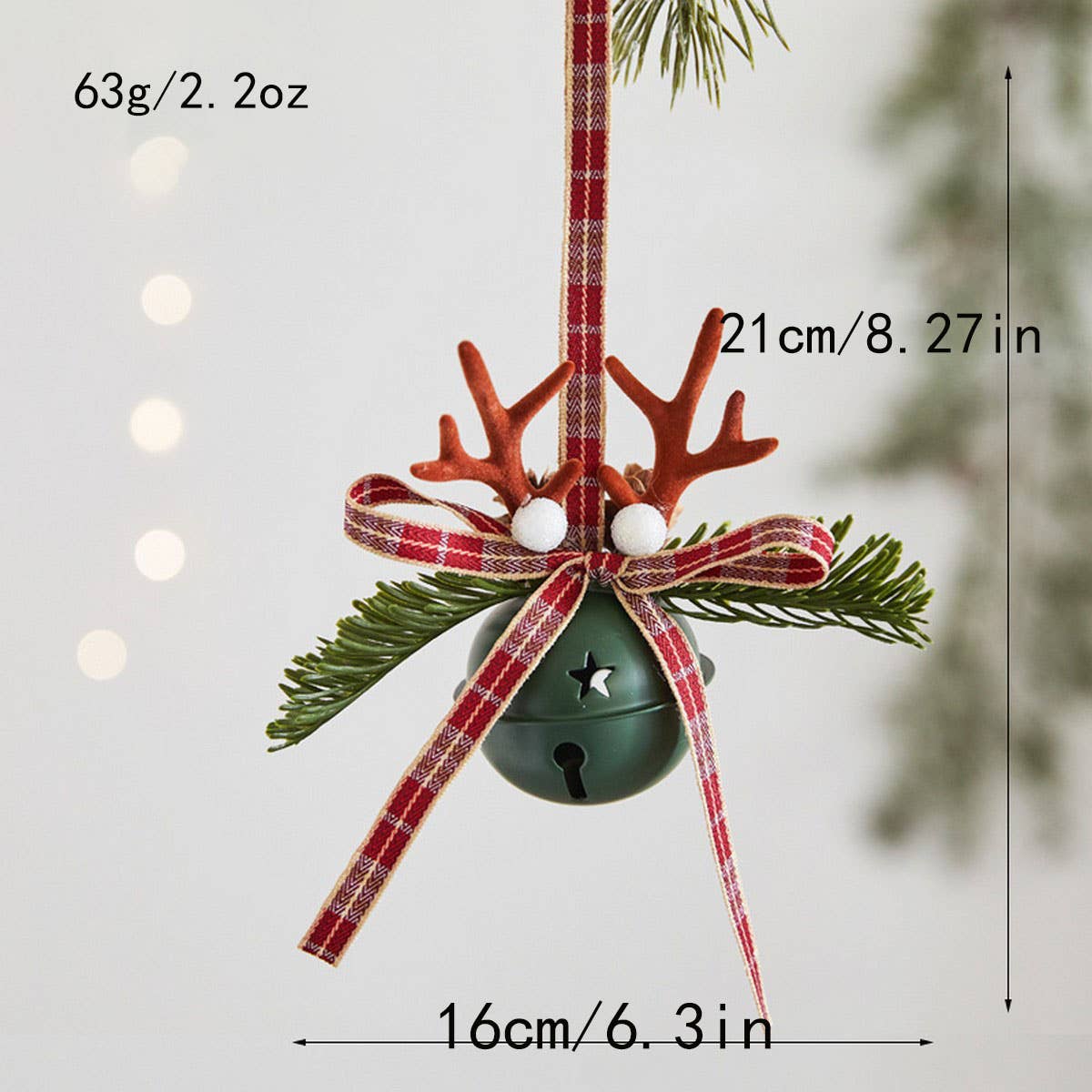 CWMM10420_CHRISTMAS REINDEER BELL DOOR HANGING ORNAMENT