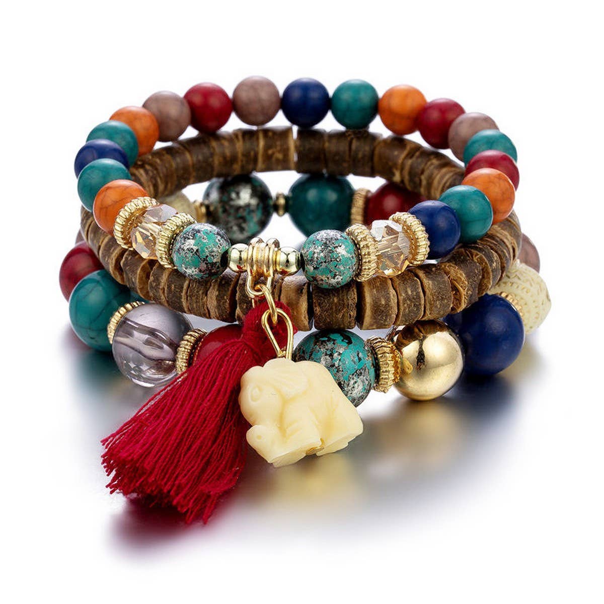 STYLISH ELEPHANT TASSEL MULTI-LAYER BRACELET_CWASC0691