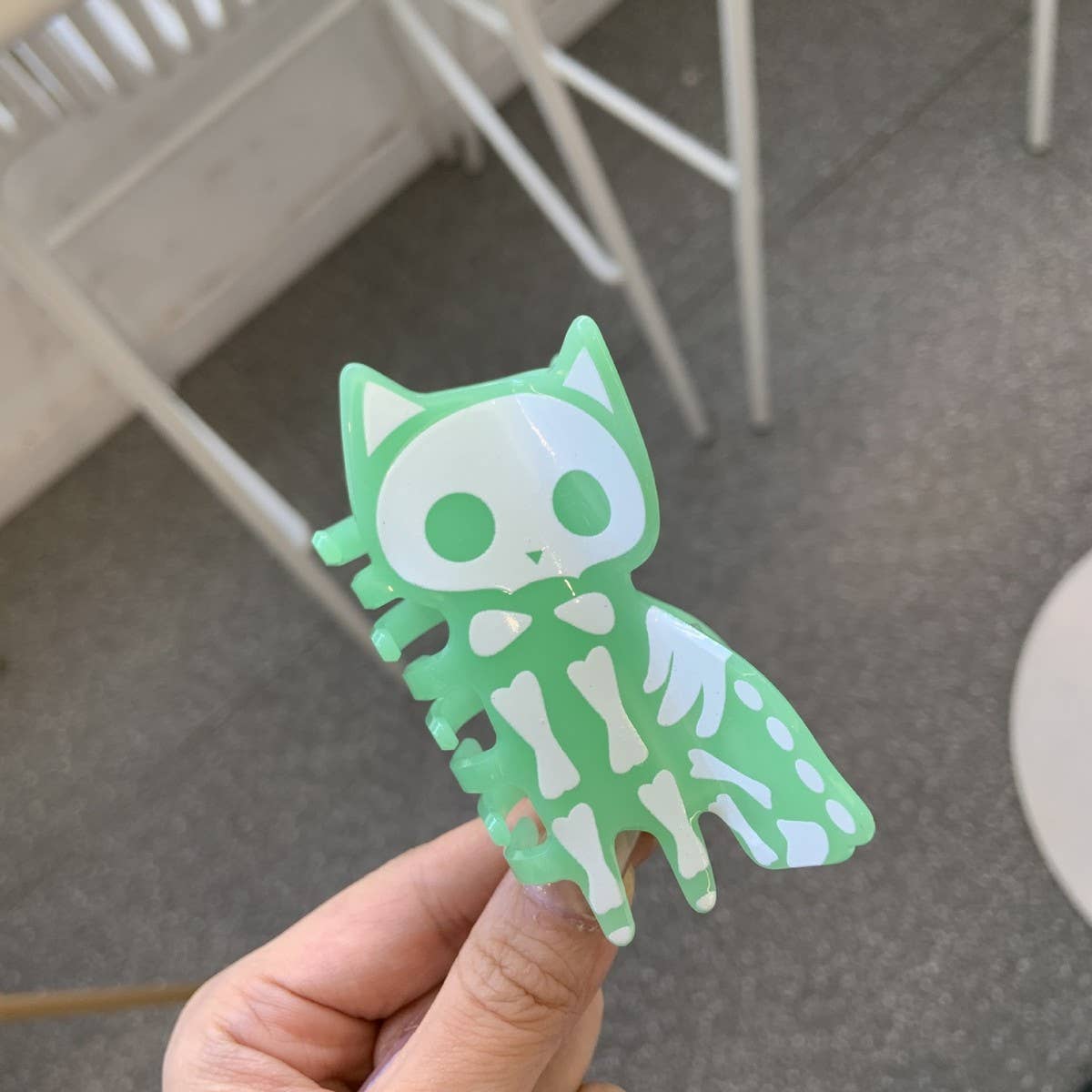 Glow Skull Pumpkin Acetate Hair Claw ? 8.3cm Clip