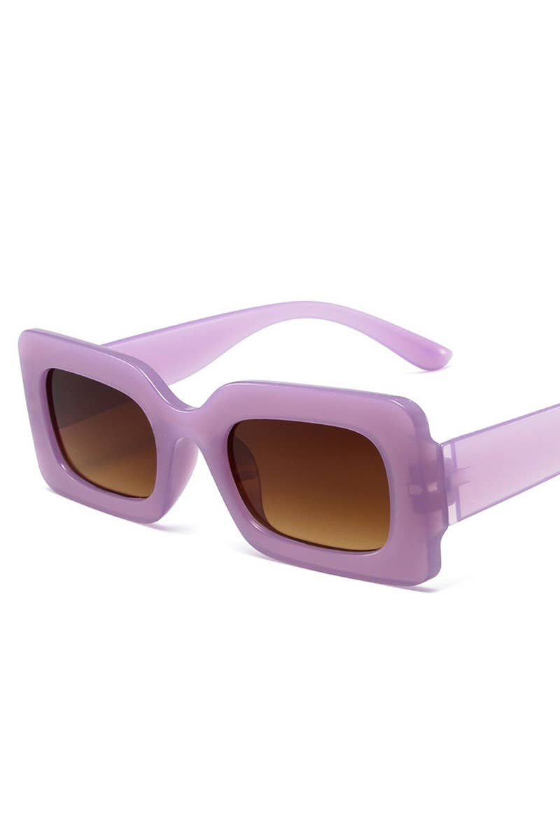 Trendy Small Square Jelly Sunglasses, Retro Style