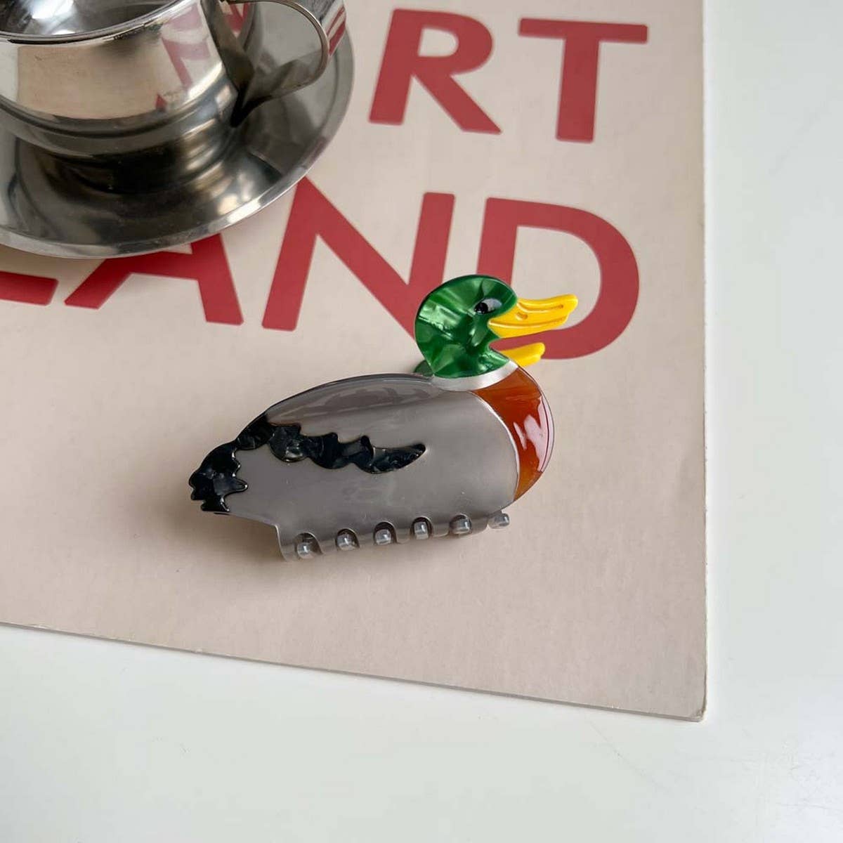 Bird Hair Claw??œAcetate Swan Peacock & Swallow Clip_CWAHA5763