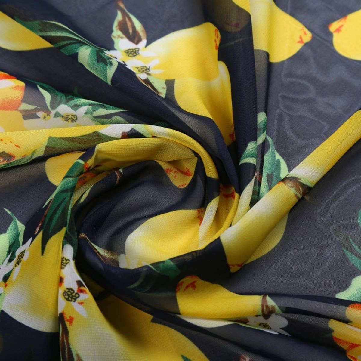 LEMON PRINT OPEN FRONT KIMONO CARDIGAN FOR SUMMER