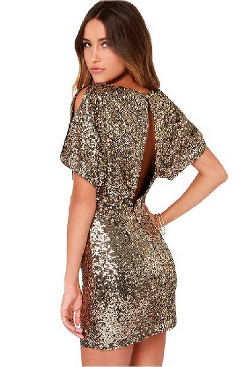 CWDSD6837_SEQUINED SEXY NIGHTCLUB SLIT BACKLESS DRESS