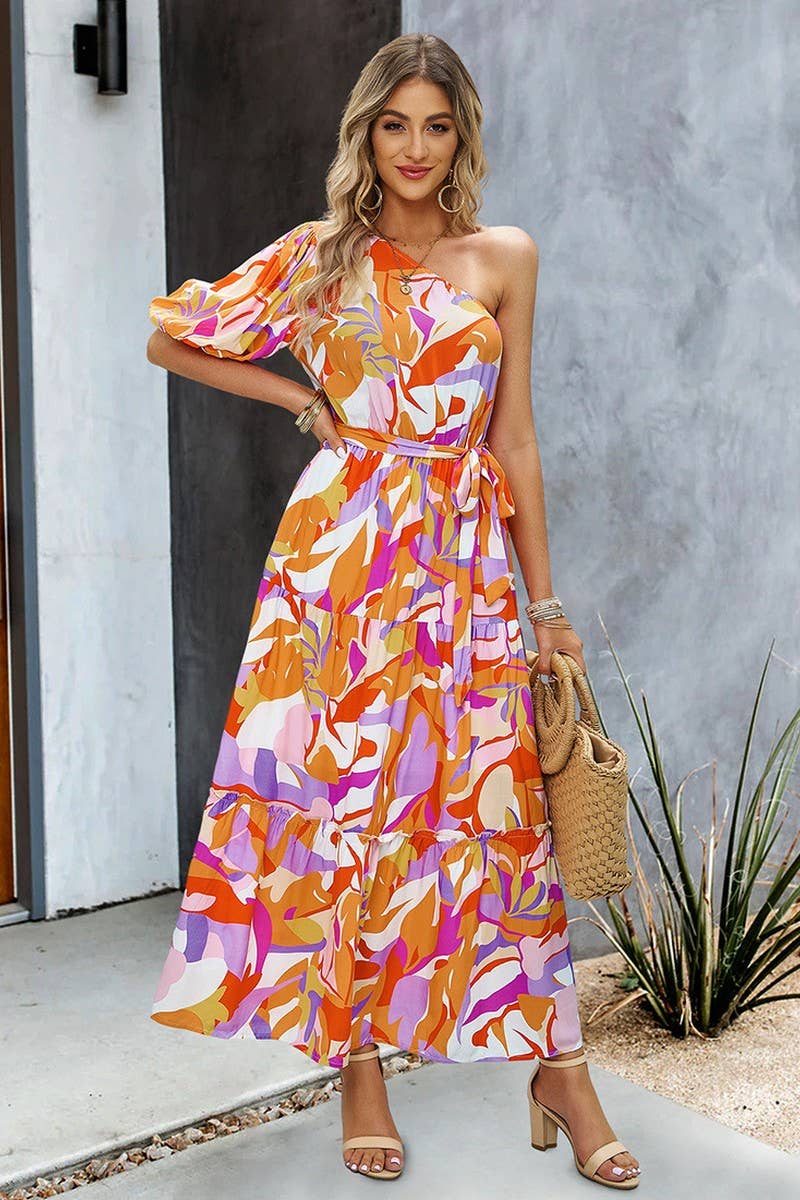 CWDMD4609_SUMMER ELEGANT ONE-SHOULDER MAXI DRESS