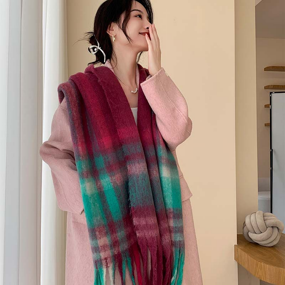 Plush AC Scarf ??Thick Soft Winter Wrap_CWASC2701