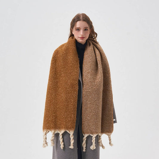 Handcrafted Tassel Double-Sided Scarf for Winter