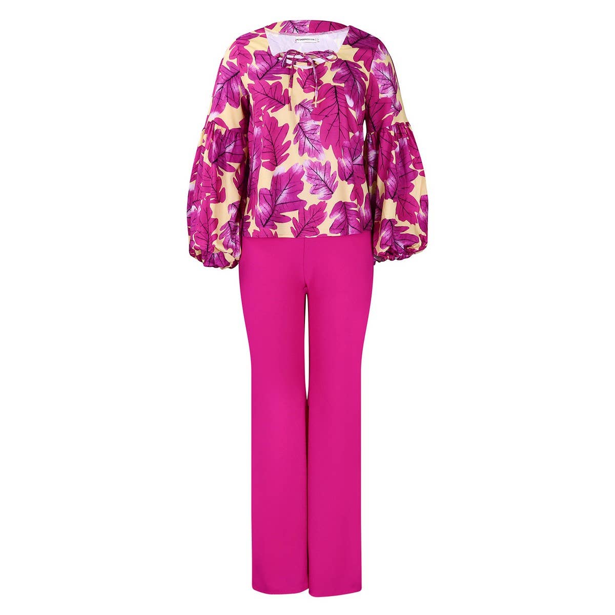 PRINTED TOP AND WIDE-LEG PANTS TWO-PIECE SET_CWSTB1142