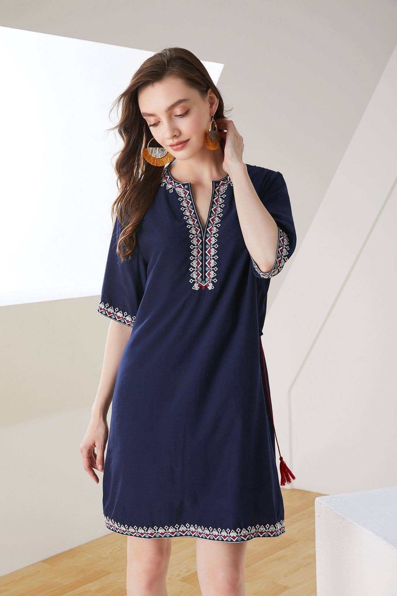 V-NECK HEPBURN SLIM RETRO DRESS