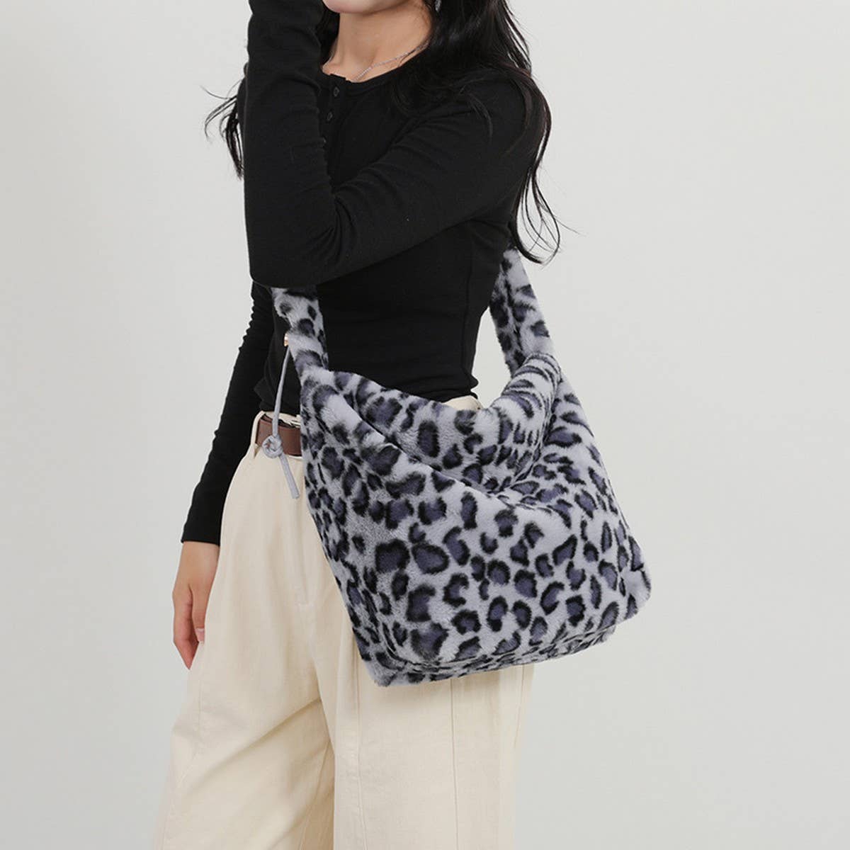 WINTER FASHION SHOULDERBAG LARGE CAPACITY PLUSH BAG_CWAB3917