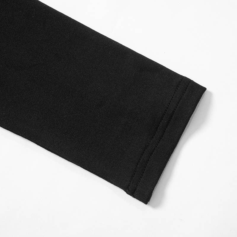 SQUARE COLLAR LONG SLEEVE SLIM-FIT T-SHIRT