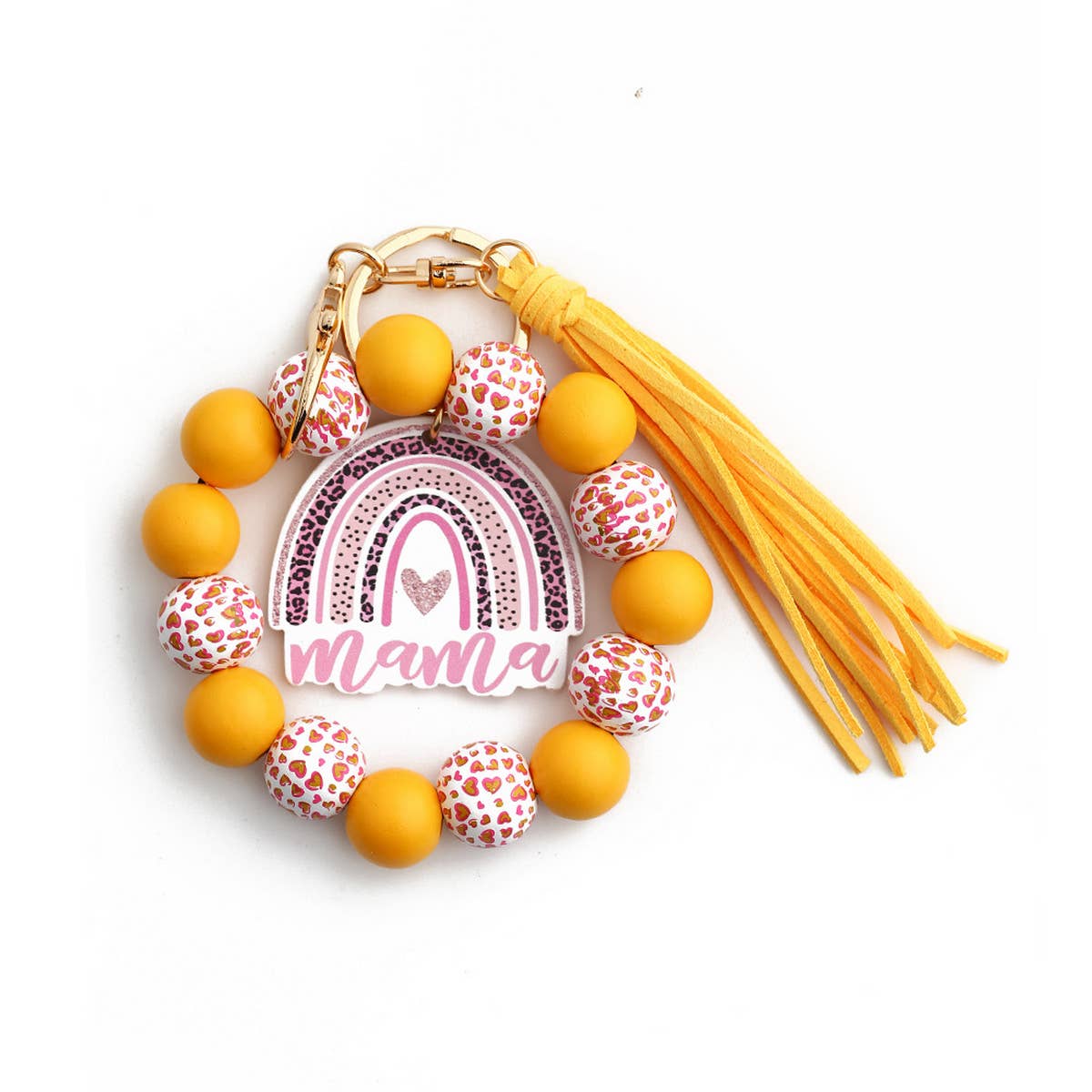 WOODEN BEADS BRACELET SPOT BRACELET KEYCHAIN_CWMM1299