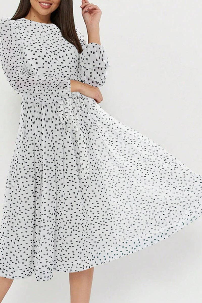 CWDMD5339_HOLIDAY CASUAL STYLE FLORAL TIE WAIST DRESS