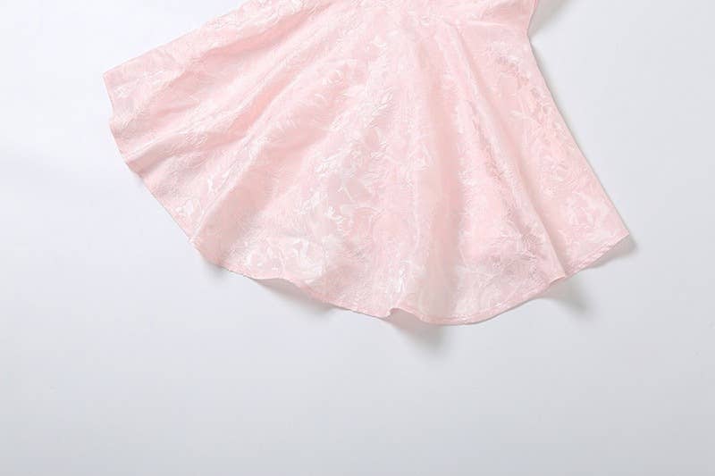 Lace-up jacquard halter top A-tie dress