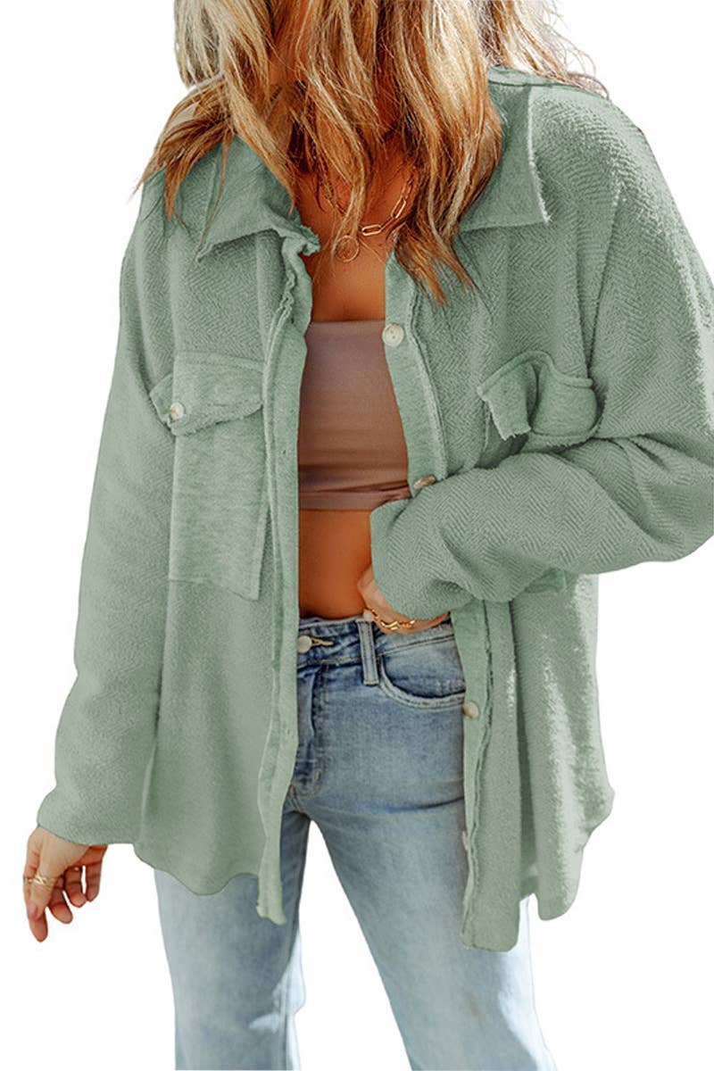 SINGLE-BREASTED CARDIGAN WITH SOLID COLOR LAPEL