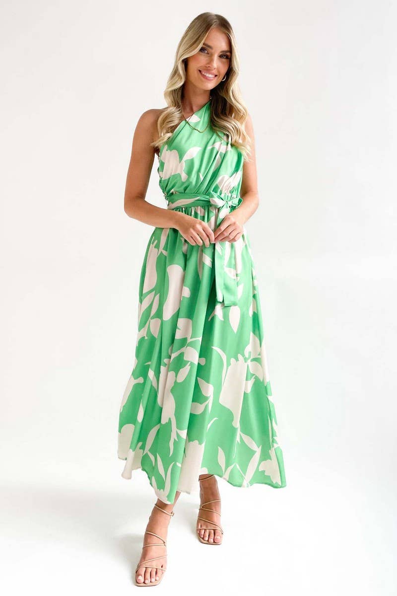 CWDMD1611_SLANT SHOULDER SLEEVELESS SEXY PRINT MAXI DRESS