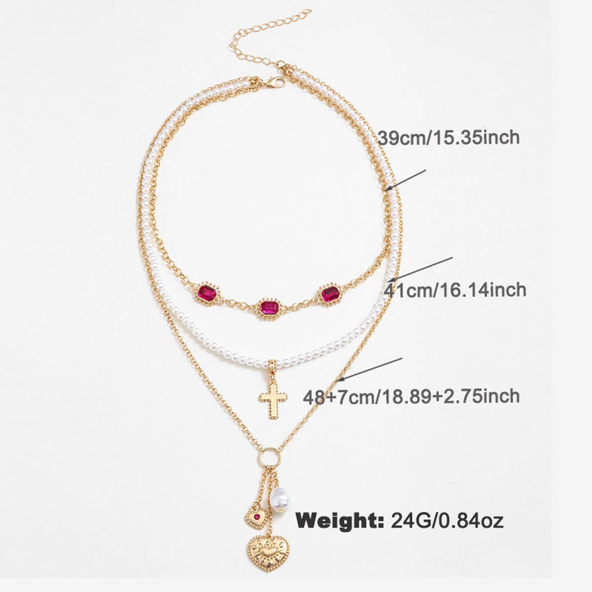 WOMEN'S DIAMOND PEARL HEART PENDANT NECKLACE