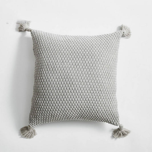 SIMPLE HANDMADE FOUR-CORNER TASSEL THROW PILLOW_CWMM2382