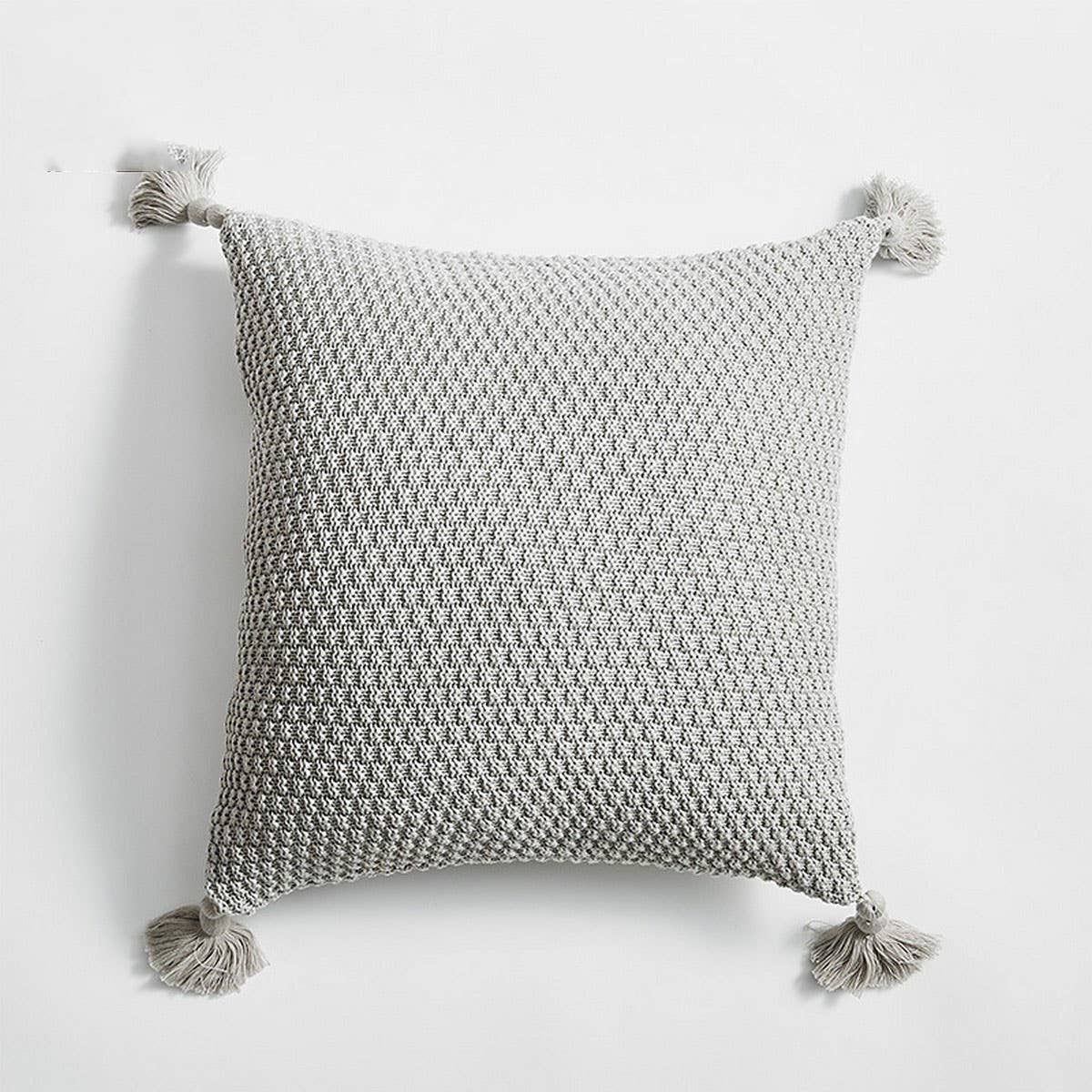 SIMPLE HANDMADE FOUR-CORNER TASSEL THROW PILLOW_CWMM2382