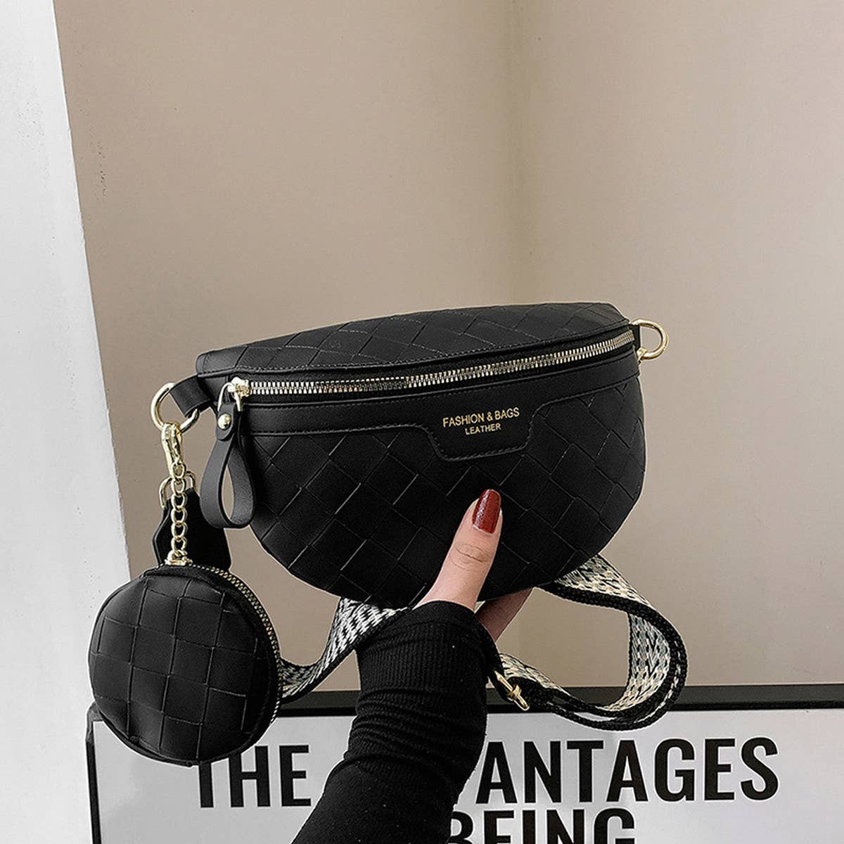 NEW PLAID PU CHEST BAG CROSSBODY BAG_CWAB2082