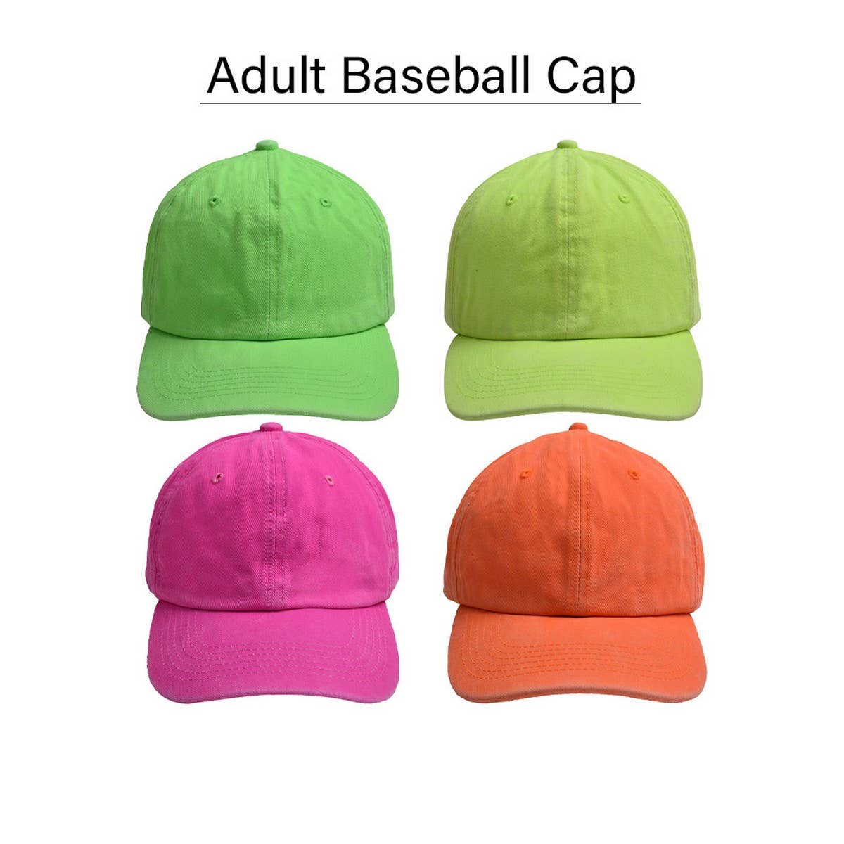 Parent-Child Neon Baseball Cap - Soft Brim Sun Hat CWAH1222