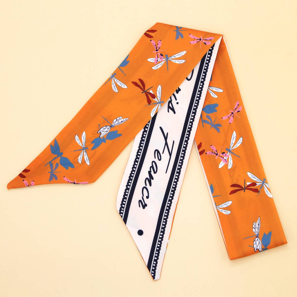 Floral Letter Scarf Hair Tie Ribbon