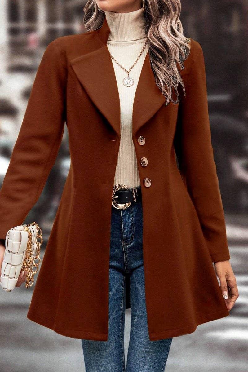 CWOCO00200_SOLID COLOR SLIM FIT LAPEL COAT