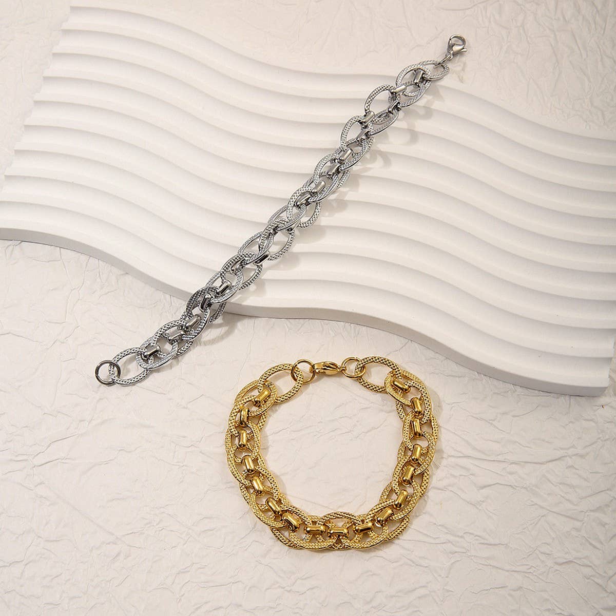 Hip Hop Stainless Steel Twist Rope Chain Bracelet
